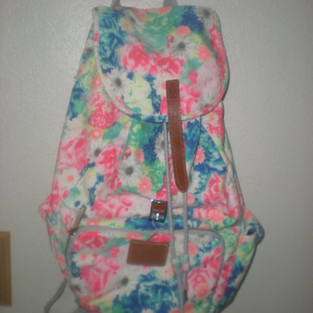 VICTORIA'S SECRET PINK   Floral  Back Pack  Book Bag